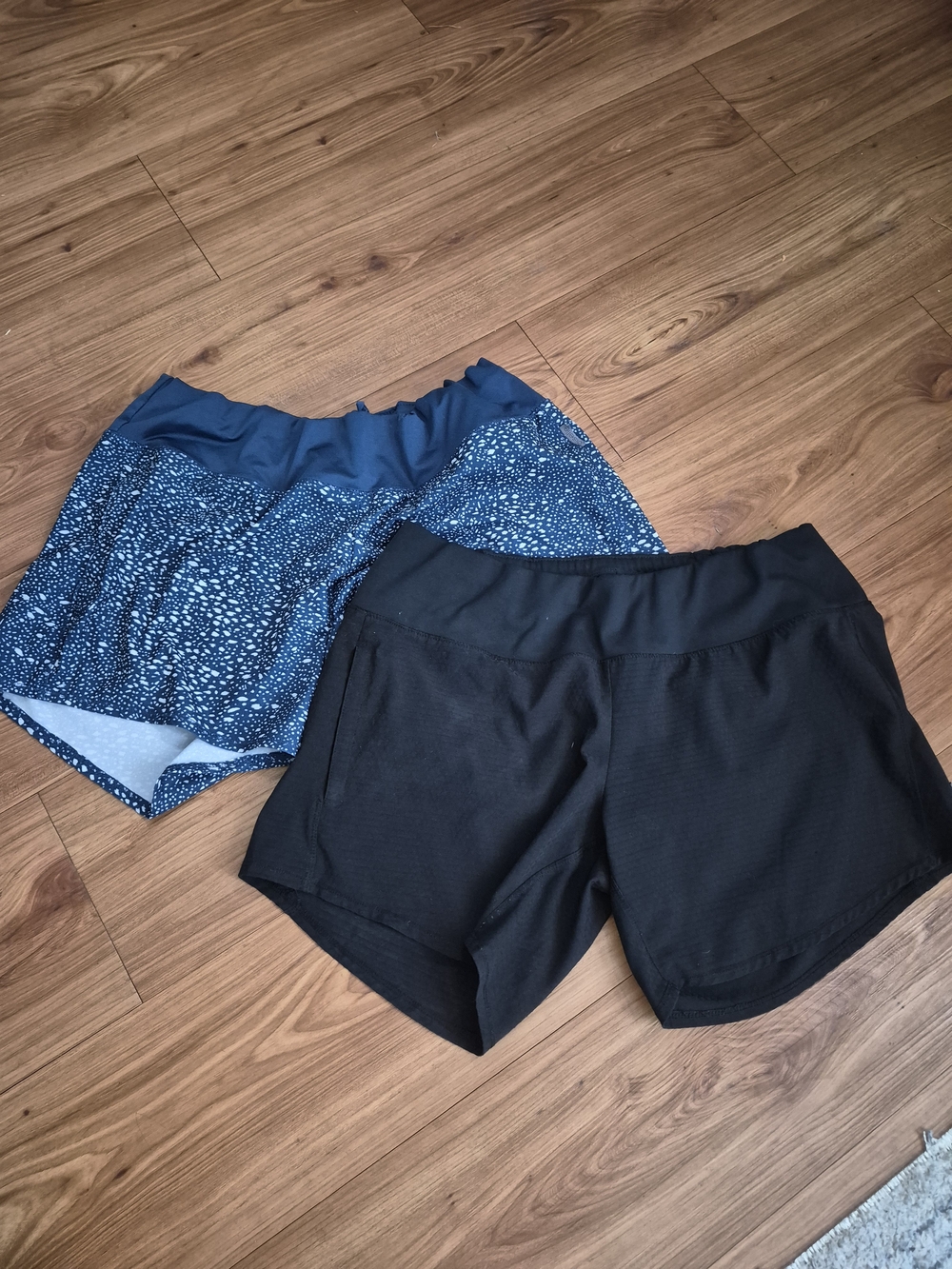 Women’s Active Shorts - Black & Blue Speckle